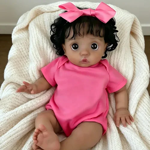Vista 9 de iCradle Preciosa muñeca de bebé Reborn de 20 pulgadas, 19.7 in, de silicona suave, con ojos cerrados, muñeca recién nacida, regalo para mayores de 3