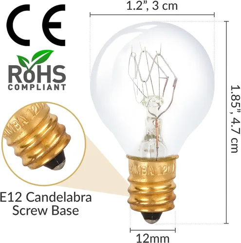 Vista 4 de Simba Lighting Calentador de cera aromática G30 bombilla redonda 25W E12