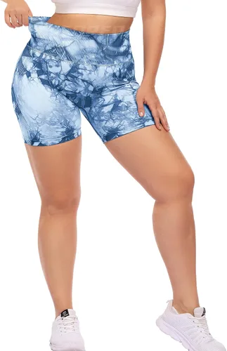 Vista 4 de YEOREO - Pantalones cortos de ciclismo para mujer sin costuras con cintura alta para entrenamiento yoga y gimnasio estilizan tu figura