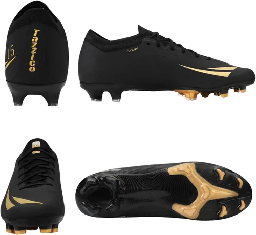 Vista 4 de Tazzico Tacos de fútbol para hombre y mujer, zapatos de fútbol negros para niños, zapatos de fútbol para niños, zapatos de entrenamiento
