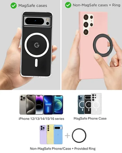 Vista 10 de liuliuby Soporte magnético para teléfono para cochecito, carrito de compras y carrito de golf Soporte de teléfono para manillar para MagSafe