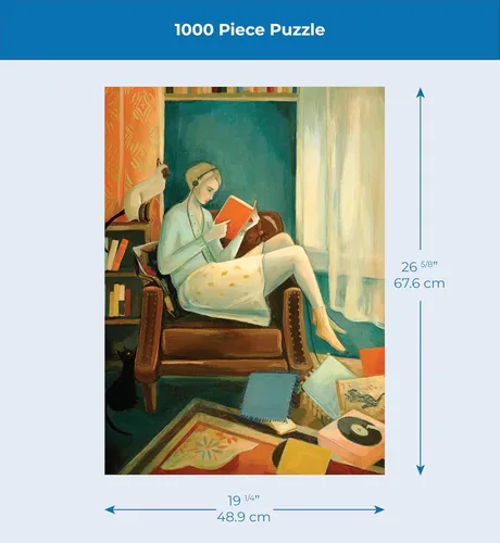 Vista 4 de New York Puzzle Company - Dream World Eleanor's Room - Rompecabezas de 1000 piezas para noches de juego familiares por Emily Winfield Martin