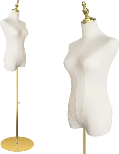 Vista 8 de Torso de maniquí femenino, forma de vestido para coser de 55 a 71 pulgadas, modelo de mujer de altura ajustable, cuerpo de maniquí de alta