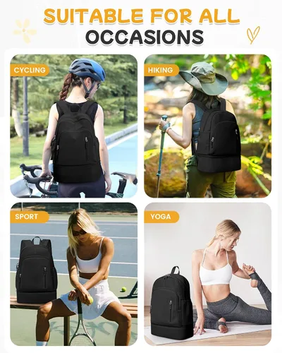 Vista 6 de BJLFS Mochila para mujer, Negro -, Grande, Moderno