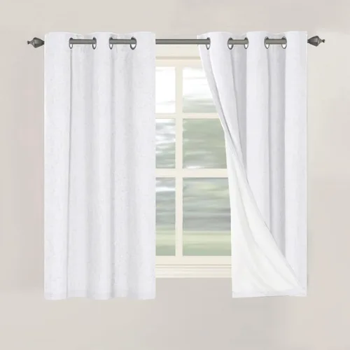 Vista 74 de H.VERSAILTEX Cortinas 100% opacas con aislamiento térmico, texturizadas, de lino, con bloqueo completo de calor y luz, para sala de estar y Negro