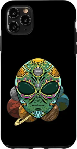 Vista 11 de Funda de regalo para iPhone 14 Alien Sugar Skull Galaxy Retro ET Dia De Los Muertos