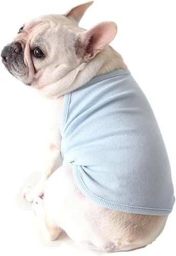 Vista 3 de Chaleco de bulldog francés, chaleco de algodón para perro, ligero, elástico, chaleco sin mangas, ropa transpirable (encaje, XS)