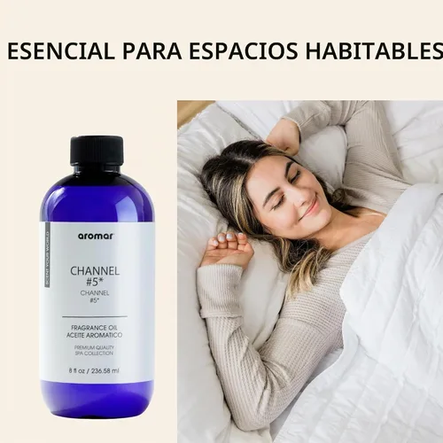 Vista 4 de AROMAR Aceite de fragancia premium, de larga duración, refrescante aroma edificante para aromaterapia, relajación y usos domésticos. Canal #5 8oz
