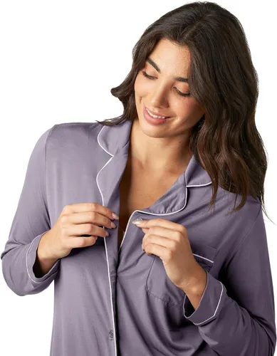 Vista 2 de Kindred Bravely Clea Bamboo Classic - Conjunto de pijama de manga larga para maternidad y lactancia