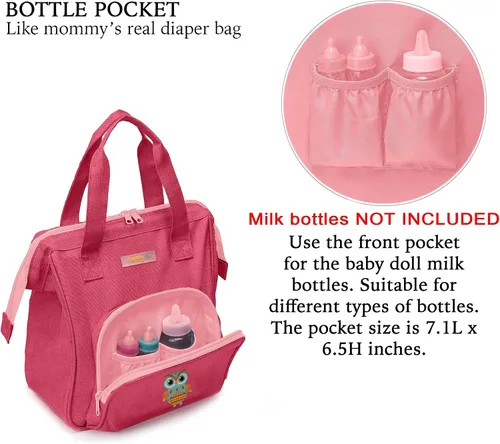 Vista 2 de HappyVk - Bolsa de pañales para muñecas y portabebés para niños.