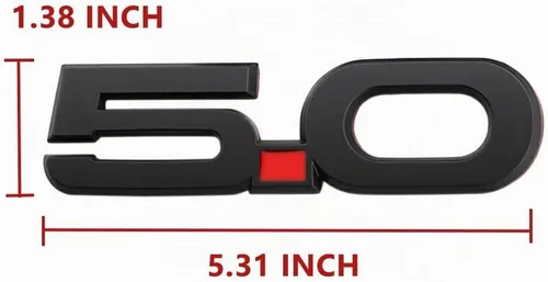 Vista 5 de 2pcs OEM 5.0 Emblemas Insignia 3D Autoadhesivo Logo Pegatina para Ford Mustang GT 2011 2012 2013 2014 (negro)