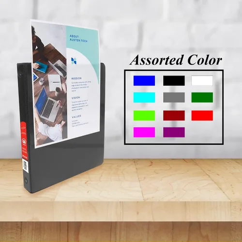 Vista 2 de BAZIC Products Carpeta organizadora de 3 anillas de 1/2 pulgada con vista económica, color negro, anillo redondo, capacidad para 100 hojas de papel