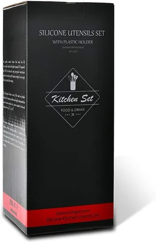 Vista 8 de Juego de utensilios de cocina de silicona, resistentes al calor, antiadherentes, con asas de madera, para restaurante comercial y hogar