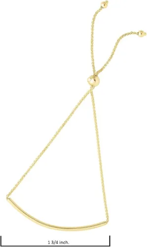 Vista 3 de Brazalete tipo bolo con barra rosa Amanda en oro de 14 k ajustable