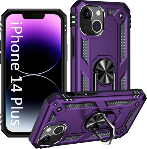Vista 20 de ADDIT i Phone 14 Pro - Funda para iPhone 14 Pro, con anillo de soporte, soporte ajustable, grado militar, protección resistente, a prueba de golpes