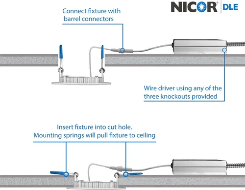 Vista 5 de NICOR Iluminación de 4 pulgadas redondo blanco plano LED Downlight en 2700K (DLE421202KRDWH)