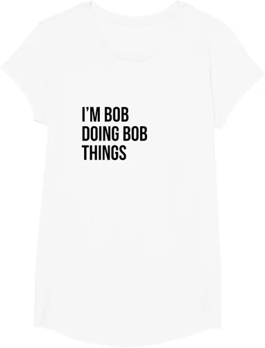 Vista 59 de Camiseta con texto en inglés "I'm Bob Doing Bob Things" Asfalto