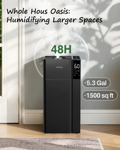 Vista 3 de Mifasol Humidificador de habitación grande para el hogar, 5.3 galones/20 litros, humidificadores de niebla cálida y fría, humidifica rápida