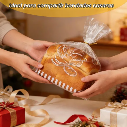 Vista 5 de Bolsas de pan de plástico reutilizables para pan casero, bolsa de panadería transparente de 11 x 14 pulgadas con cierre de lazo giratorio que reduce