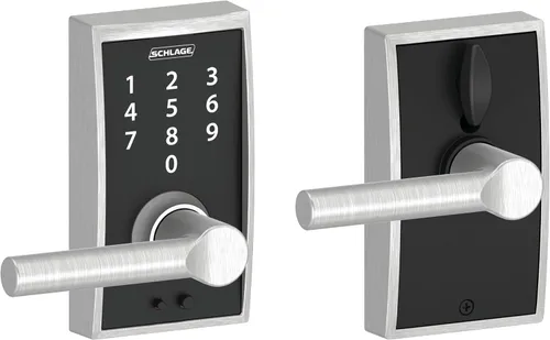 Vista 13 de Schlage - Cerradura táctil Century con picaporte Merano (bronce envejecido, FE695 CEN 716 MER) Keyless entry door lock, Electronic touchscreen