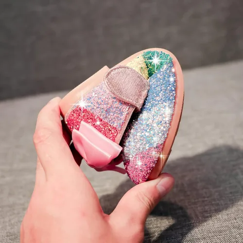 Vista 4 de Mowoii Girls Glitter Mary Jane Low Heel Wedding Party Princess Dress Pumps Shoes Shoes for Toddler Kids