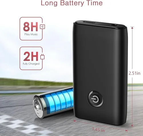 Vista 5 de LOFICOPER Receptor transmisor Bluetooth para automóvil, adaptador auxiliar Bluetooth 5.3 2 en 1, receptor de música inalámbrico para sistema estéreo