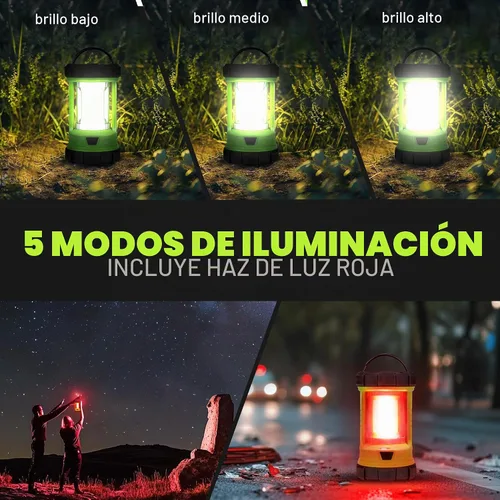Vista 3 de elesall Linterna de campamento, linterna LED recargable de 3000 lúmenes, 5