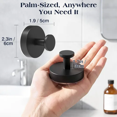 Vista 3 de Luxspire Gancho de ventosa para ducha, gancho de toalla resistente para Negro mate