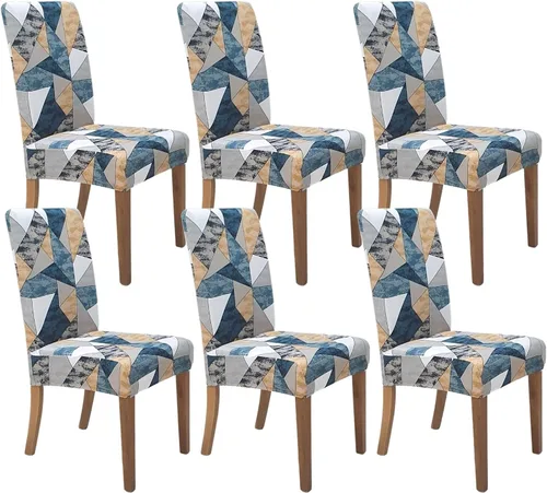 Vista 28 de SPRINGRICO Juego de 4 fundas para sillas de comedor, fundas elásticas para sillas de comedor, de elastano lavables, fundas para sillas Parsons
