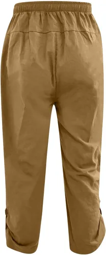 Vista 2 de EELHOE White Linen Pants for Men Relaxed Fit Lightweight Casual Drawstring Waist Wide Leg Breathable Pants Plus