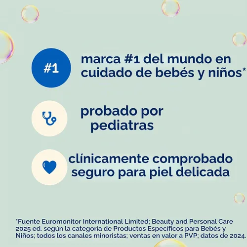 Vista 6 de Johnson's Baby Baño de vapor calmante con aromas calmantes para relajar a los bebés, fórmula para no más lágrimas, calma y reconforta al bebé