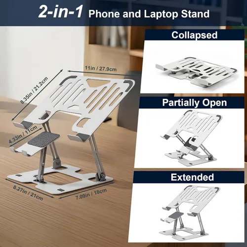 Vista 8 de Soporte ergonómico para portátil de acero de aleación