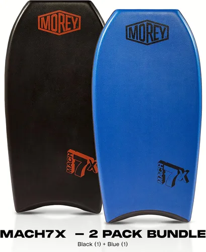 Vista 2 de Morey Mach 7X Bodyboard - TC8 Deck - Crescent Tail - X Flex Mesh - Polypro Core - HDPE Slick - Cuerda de varilla de potencia