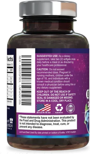 Vista 8 de Suplementos de aceite de pescado Omega 3 – 2400 mg de aceite de pescado por porción – Omega-3 de triple fuerza con ácidos grasos EPA y DHA – Apoyo