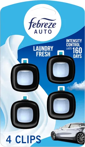 Vista 11 de Febreze Ambientador de coche con clip de ventilación, eliminador de olores, aroma ámbar automático, 2 clips