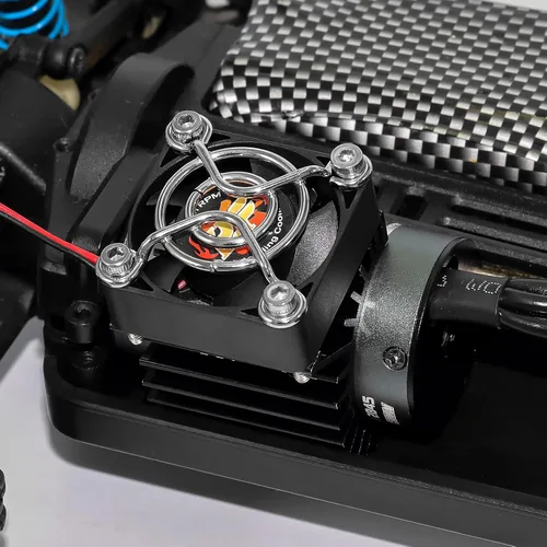 Vista 6 de Disipador de calor de motor RC con ventilador de enfriamiento de 5 V, apto para 370 380 390 2838 2858 2845 disipador de calor de motor sin Negro