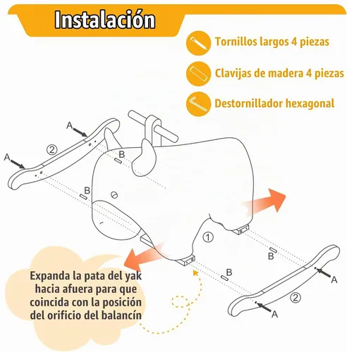 Vista 9 de Caballo mecedor para bebé de 1 año de edad, juguete mecedor de madera de vaca de juguete de peluche de madera para cuarto de niños, sala