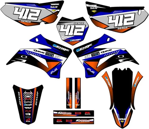 Vista 7 de TTR 125 SURGE 2008-2025 Kit de base gráfica Senge negro compatible con Yamaha