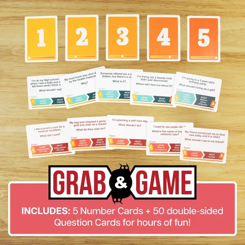 Vista 2 de Exploding Kittens Eso escaló rápidamente Grab & Game Your favorite absurd answer game, now pocket-sized! Work together to rank wild things in the