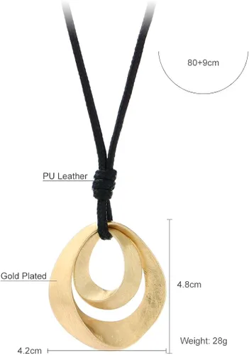 Vista 2 de HONGYE Waterdrop cepillado collar colgante para mujer