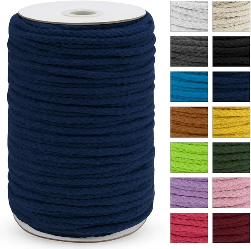 Vista 23 de JeogYong Cuerda trenzada de macramé de 0.197 in x 295 pies, cuerda de algodón trenzada natural de 8 hebras, cuerda de macramé de colores para colgar