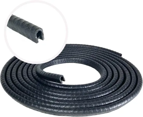 Vista 5 de Perfil de contorno pequeño de 0.375 pulgadas U de alto x 0.039 pulgadas a 0.093 pulgadas de rango de agarre, color negro, negro