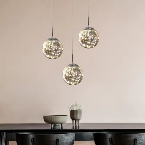 Vista 10 de Lámparas colgantes modernas para isla de cocina, lámpara colgante esférica, pequeño candelabro colgante de cristal para dormitorio, entrada, sala