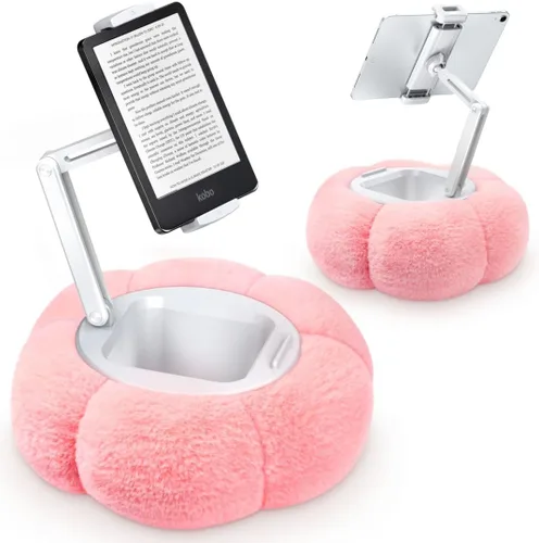 Vista 14 de CreaDream - Soporte de almohada en forma de calabaza para tableta, Kindle, iPad, soporte ajustable para teléfono con almohada para regazo y cama