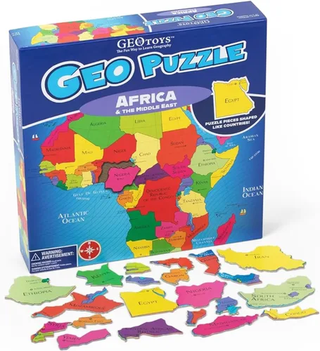 Vista 14 de GeoToys GeoPuzzle, juego de 6 rompecabezas de campo, juego de geografía y mapas, juegos educativos y actividades de aprendizaje para niños, regalos