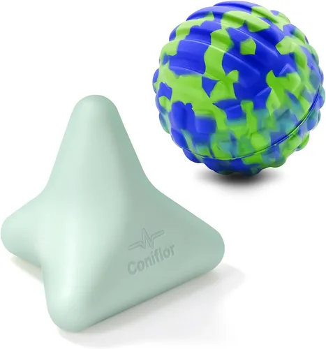 Vista 14 de Manual Trigger Point Massager Ball–Deep Tissue Massage Tool Verde menta