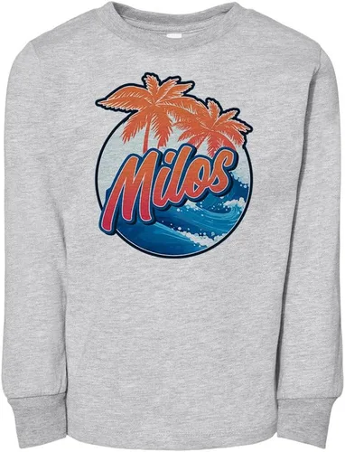 Vista 5 de Tropical Milos - Camiseta de manga larga para niños pequeños Rosa claro