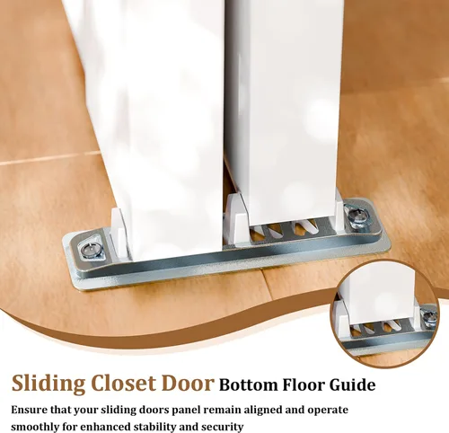 Vista 7 de 5-Panel Closet Doors, 48"(Double 25") x 80" Sliding Door for Bedrooms