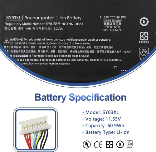 Vista 2 de ANTIEE SY03XL - Batería para portátil HP Chromebook X360 14 G1 14-DA 14-DA0011DX 14-DA0500ND 14-DA0021NR Chromebook 15-DE 15-DE0010NR 15-DE0021CL