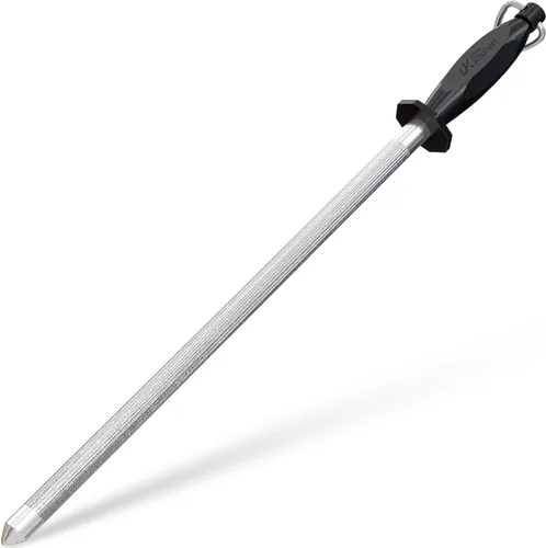 Vista 8 de Utopia Kitchen Cuchillo de acero afilado de 10 pulgadas que afila varilla de afilado de acero - negro